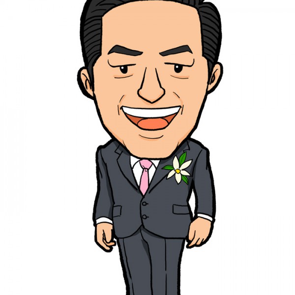 愛媛県知事中村様似顔絵