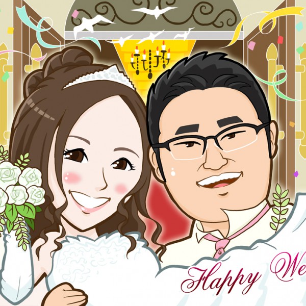 お姫様抱っこ結婚式ウェルカムイラスト