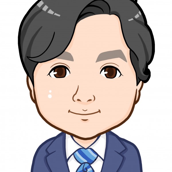 スーツ姿の上半身似顔絵