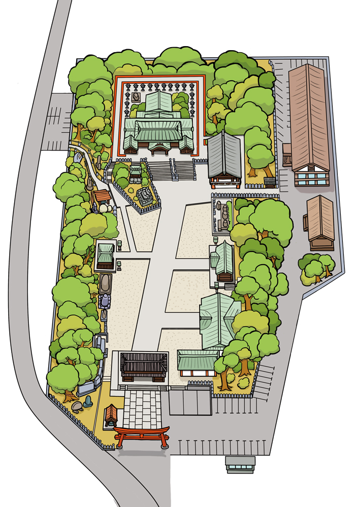 神社俯瞰図イラスト制作 スキマデザイン