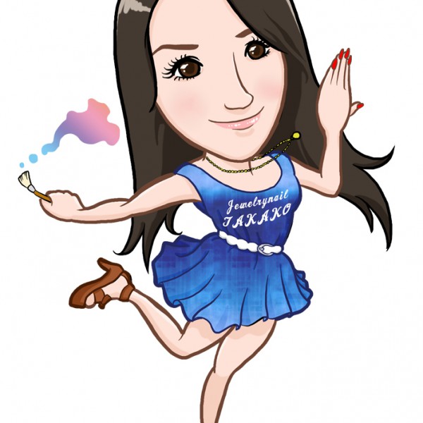 ネイル筆で舞うネイリスト様似顔絵