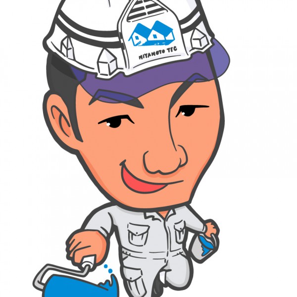 塗装屋さん社長全身似顔絵