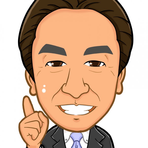 人差し指ポーズの上半身似顔絵を作成