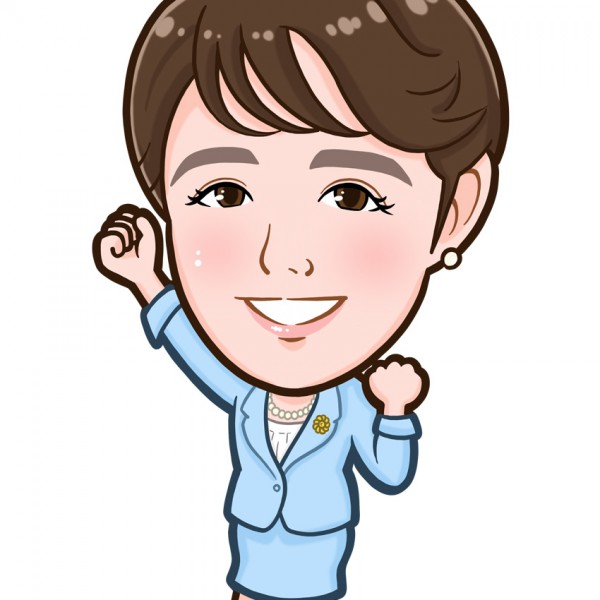 議員様がんばるぞーポーズ全身似顔絵