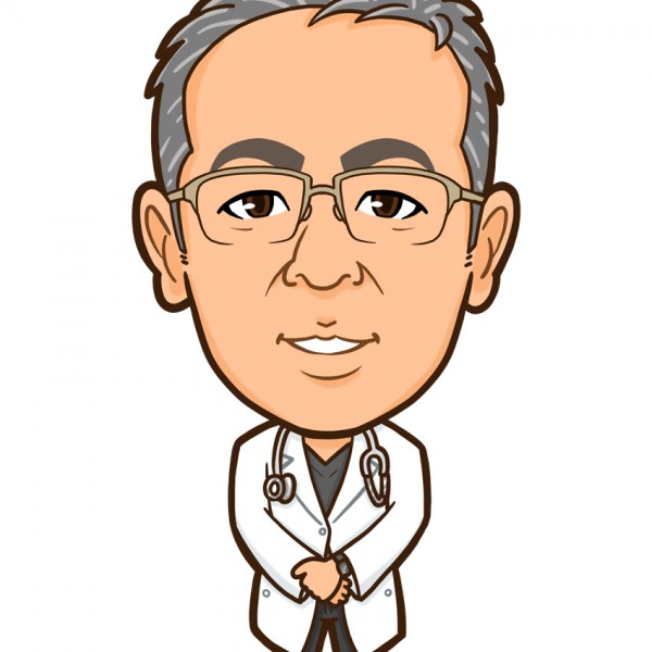 白衣と聴診器のお医者様全身似顔絵