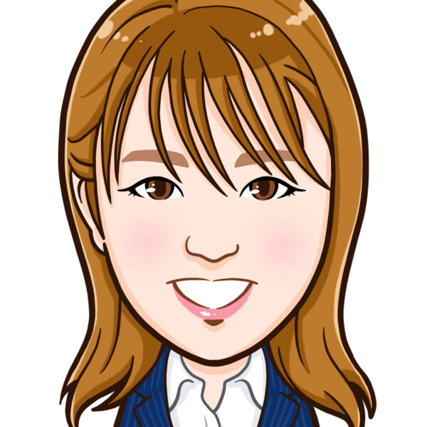 スーツ姿の女性上半身似顔絵作成