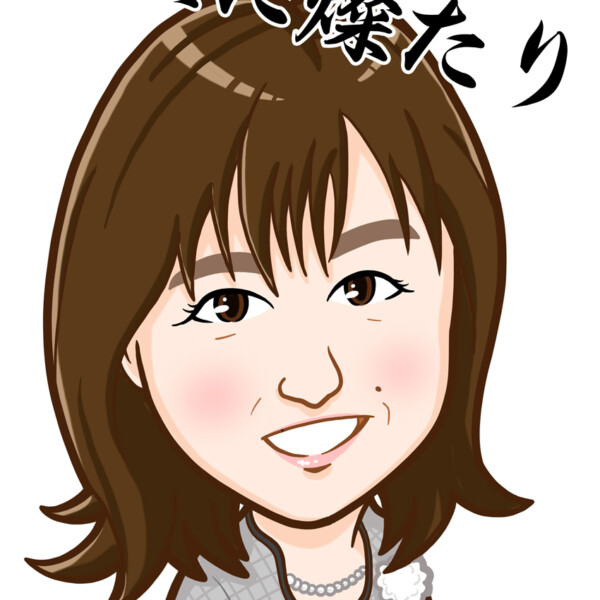 プレゼント用文字付上半身似顔絵③