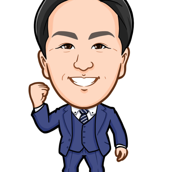 不動産会社スタッフ様スーツ姿全身似顔絵