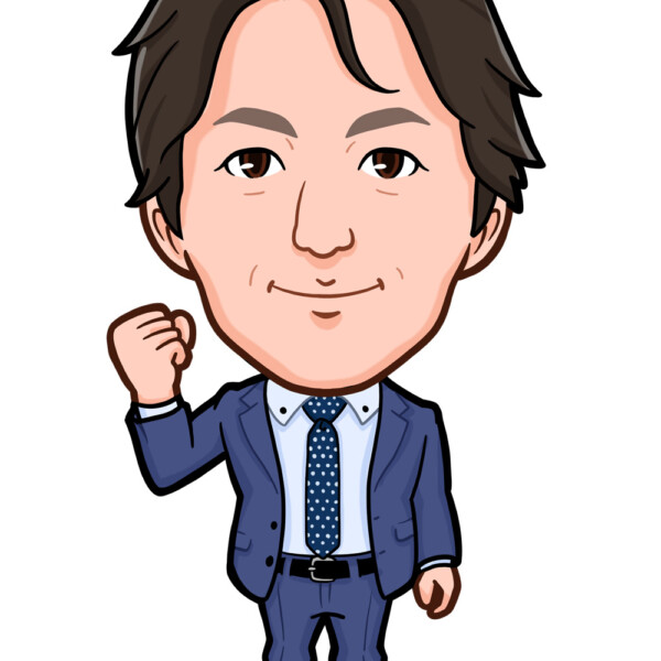 不動産会社スタッフ様スーツ姿全身似顔絵3