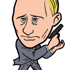 銃を持ったプーチン似顔絵