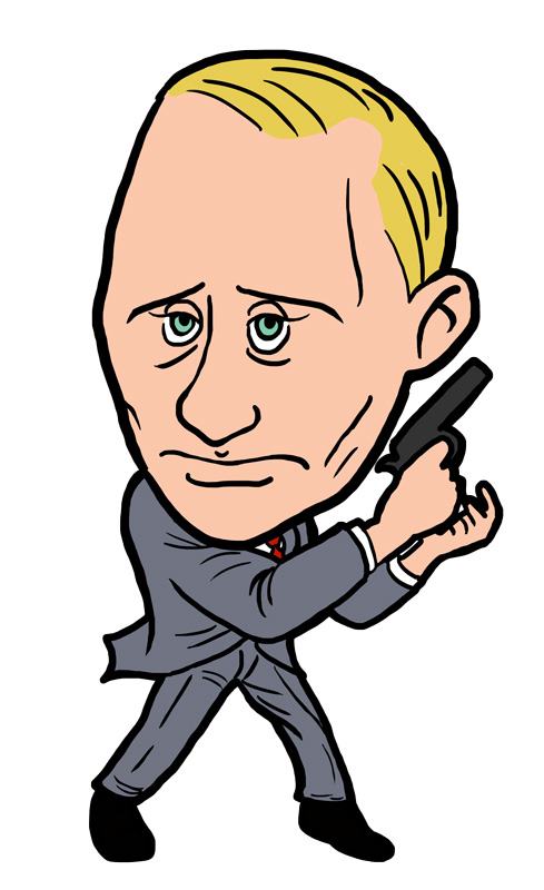 銃を持ったプーチン似顔絵