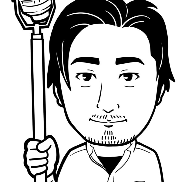 点検棒を持った防災会社スタッフ様上半身似顔絵