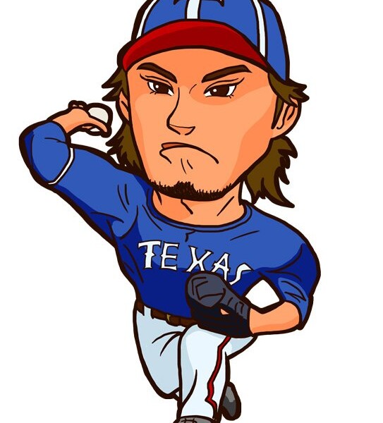 テキサスレンジャーズ時代のダルビッシュ有の似顔絵