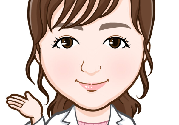 ようこそポーズの白衣着用女医様上半身似顔絵