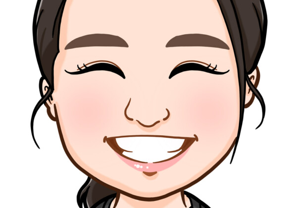 笑顔がすてきな女性上半身似顔絵作成