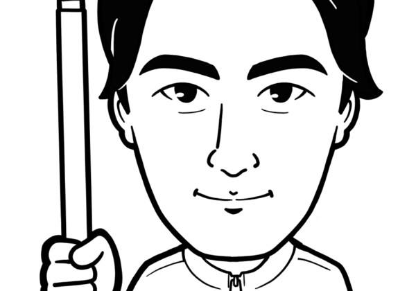 防災会社スタッフ様モノクロ上半身似顔絵